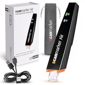 Scanmarker Air Penna Scanner e Penna Traduttore Multilingue | Penna Lettore per Dislessia, Studenti e Professionisti - Compatibile con Mac, Windows, iOS e Android | Nero