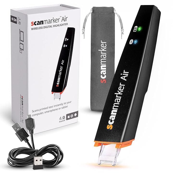 Scanmarker Air Penna Scanner e Penna Traduttore Multilingue | Penna Lettore per Dislessia, Studenti e Professionisti - Compatibile con Mac, Windows, iOS e Android | Nero