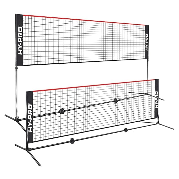 Hy-Pro Rete regolabile in altezza – altezza 3 m/4 m, facile da montare, leggera, borsa per il trasporto, rete sportiva ideale per bambini e adulti, badminton, tennis, pickleball, pallavolo