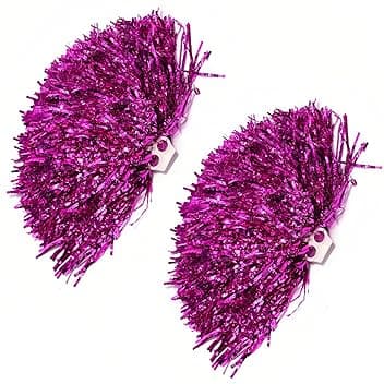2 pompon da 30 cm, da cheerleader, da cheerleader, accessori per feste sportive, balli, feste, eventi aziendali (rosso rosa)