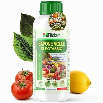 FITOKEM - Sapone Molle Potassico per Piante (1 Litro) Sapone Molle di Potassio per Piante, Insetticida ad Azione Abbattente contro Afidi, Cocciniglia, Effetto Corroborante Naturale e Lava Melata