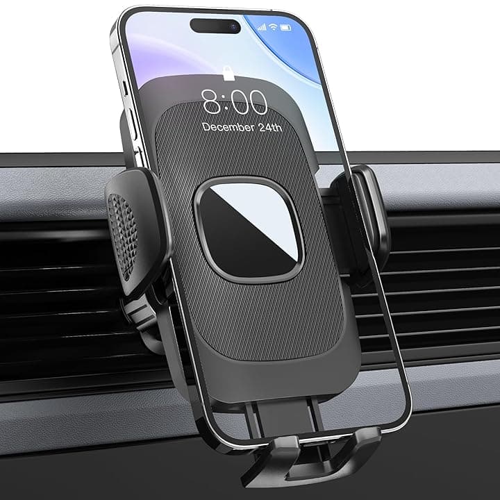 Porta Cellulare Auto, Presa Aria Supporto Telefono Auto, 360° Regolabile Porta Telefono Automobile, Gancio Super Stabile, Rilascio con un Clic, per iPhone, Samsung, Cellulare da 4.0''-7.0''