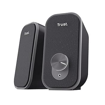 Trust Orada Casse PC USB 2.0 12W (6W RMS), Cassa con Connessione Jack Audio 3.5 mm, Collegamento per Cuffie, Anteriore in Tessuto, Altoparlanti PC per Desktop Computer Portatile Mac, Nero