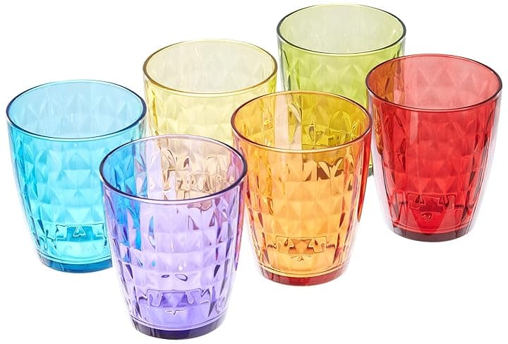 Tognana Gemma, Set 6 Bicchieri cc 320, Vetro, Multicolore