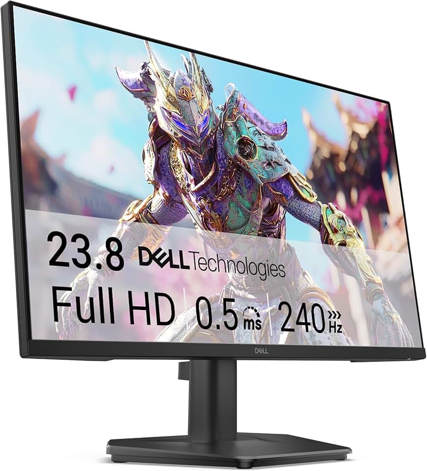 Dell 24 Monitor Gaming - SE2426HG, Full HD (1920x1080), 240Hz, Fast IPS, 0.5ms, AMD FreeSync Premium, 99% sRGB, HDR10, VESA (100x100mm), DisplayPort, 2 HDMI, 3 Anni di Garanzia, Nero