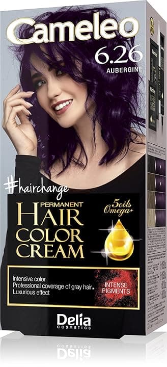 Cameleo - Omega Plus - Tinta per Capelli - Melanzana - Colore Profondo, Duraturo - Colorazione Permanente - Protezione per i Capelli - Kit Completo per la Colorazione – 50ml