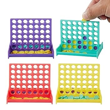 THE TWIDDLERS 24 Mini Giochi da Tavolo Quattro in Fila per Bambini (3+ Anni) - Set in 4 Colori Assortiti per Regalini di Fine Festa Compleanno e Premi Scolastici