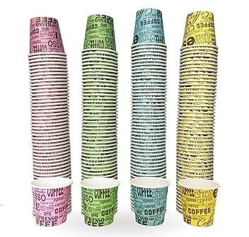 TeamBio 1000 Pz Bicchieri Caffe di Carta Biodegradabili Biocompostabili Tazzine 75ml