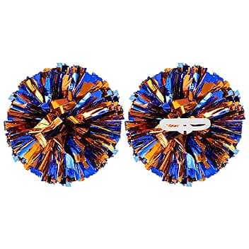Pompon da cheerleader metallizzati, con anelli per manico, adatti per lo spirito di squadra, sport, danza, tifo
