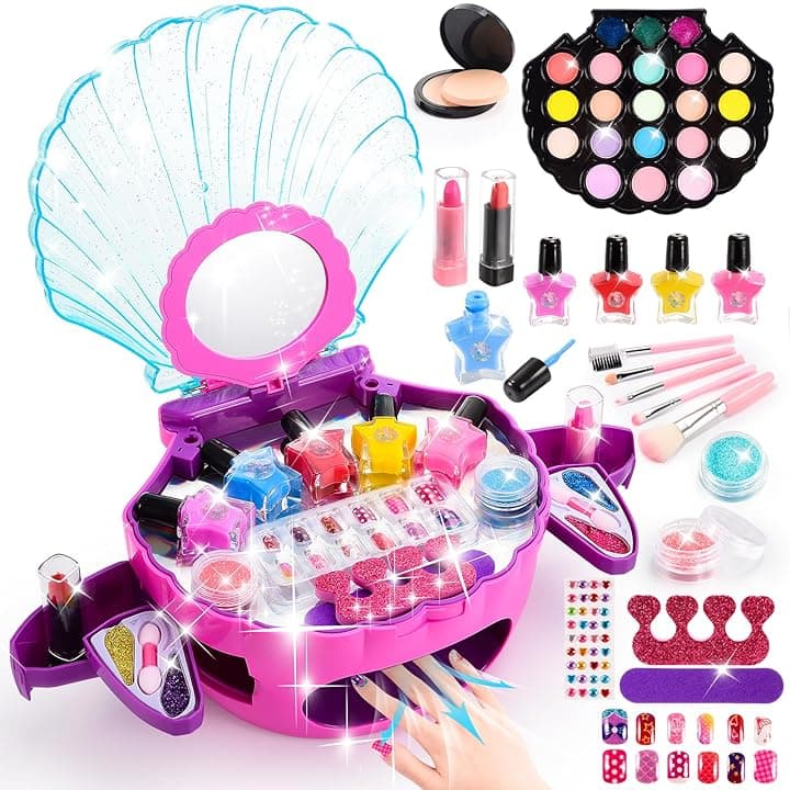 Trucchi Bambina 3 4 5 6 7 8 9 10 Anni, Regalo Bambini 5 6 7 8 Anni Trousse Valigetta Trucchi Bambina Giochi Bambino 5 6 7 8 Anni Sirena Smalti Bambini Compleanno Regalo Bimba 4-10 Anni Regali Natale