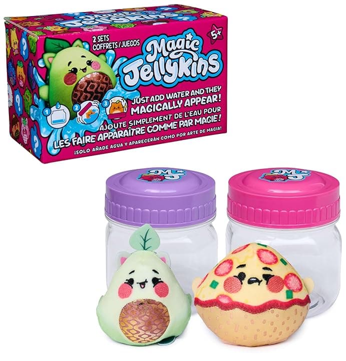 Mini Peluche a Sorpresa, Giocattolo Magico con Rivelazione in Acqua, Personaggio Morbido da Collezione in Barattolo, Confezione con 2 Personaggi, Regalo Creativo per Bambini 5+ Anni