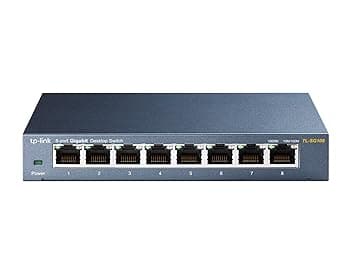 TP-Link TL-SG108 Switch 8 Porte Gigabit, 10/100/1000 Mbps, Plug & Play, 802.1p/DSCP QoS, IGMP Snooping, Involucro in Metallo Resistente, Installazione Facile, Tecnologia Green Ethernet, IEEE 802.3x