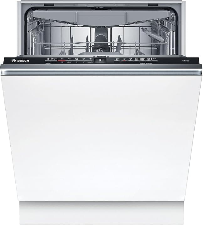Bosch SMV2HVX02E Serie 2, Lavastoviglie Smart da incasso a scomparsa totale, Cestelli personalizzabili, Terzo cestello posate, Indicatore di funzionamento a pavimento, Motore EcoSilence Drive, 60 cm.