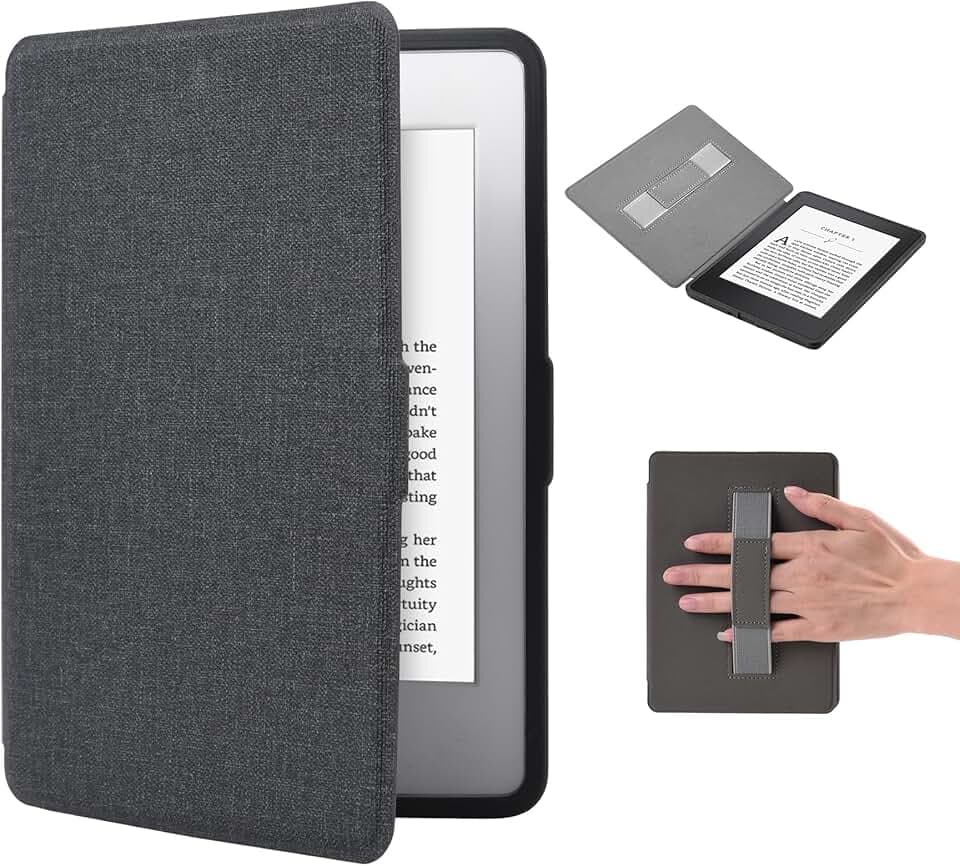 Custodia per Kindle 11ª generazione 2024, 6" cover per Kindle 2024/2022, cinturino da polso con funzione sleep/wake, e-reader (modello n. RS23CV/C2V2L3)