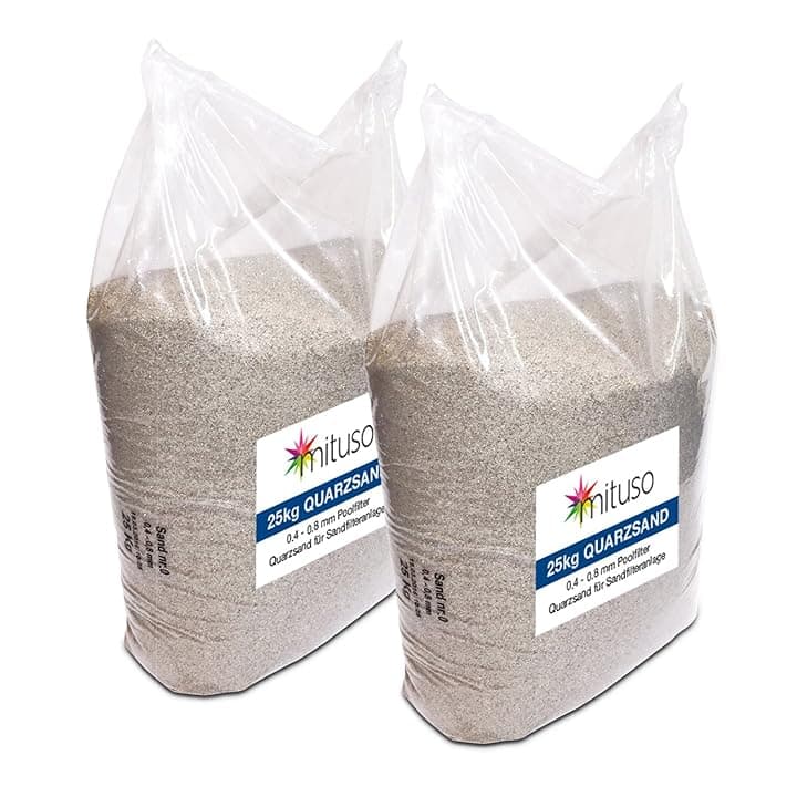 Streu-Sabbia 2x 25Kg Sabbia di Quarzo 0,4-0,8 mm Granulazione