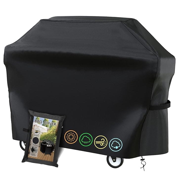 Copertura Barbecue da Esterno, Tessuto Oxford Impermeabile, Copri Barbecue Esterno, BBQ Grill Anti Pioggia Polvere Sole Neve, 145 x61 x117cm