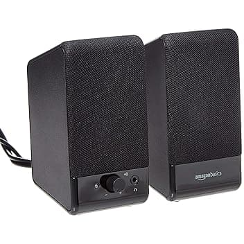 Amazon Basics altoparlanti per computer desktop o PC portatile, alimentazione tramite USB, Nero