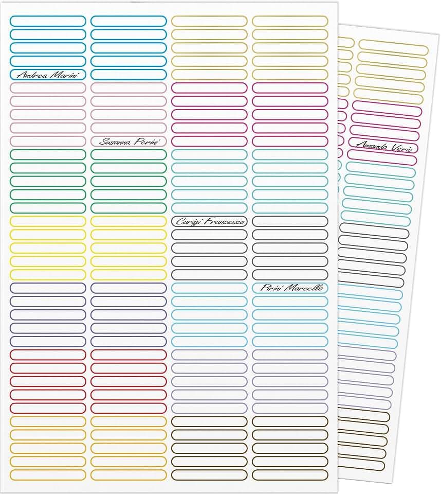 280 Etichette Adesive per Matite Scuola con Nome Personalizzabile - Etichette Adesive Personalizzate Colorate per Matite Penne Pennarelli Oggetti - Nomi Adesivi Personalizzati Bambini Impermeabili