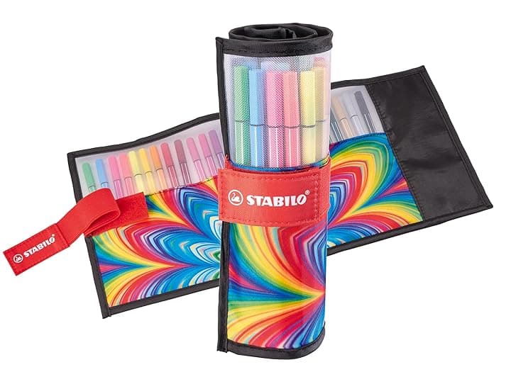 STABILO Pen 68 - Pennarello Premium - Rollerset con 25 colori assortiti - ARTY Edition ISCC PLUS