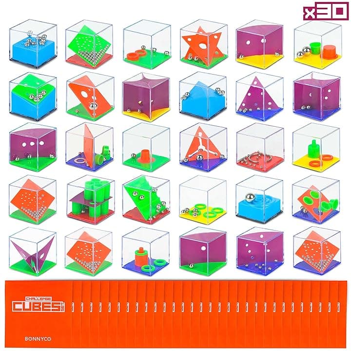 BONNYCO Cubi Rompicapo Bambini, Gadget Compleanno Bambini Pack 3 Mini Giochi. Regalini Fine Festa Compleanno, Regalino Fine Festa Dopo Invitati. Pensierini Anno Scolastico, Giochini Bambino Bambina