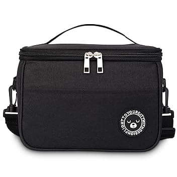 Borsa Termica Porta Pranzo 6.4L, Borsa Termica Aggiornato, Borsa Frigo, Borse Termiche Porta Pranzo, Borsa Pranzo Portatile, Borsa Frigo Pranzo Ufficio Viaggio Picnic (Nero - 6.4L) Global Recycled Standard